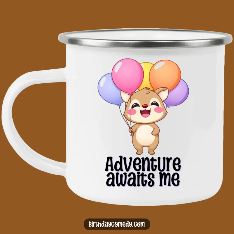 Funny Animal Balloon Camping Mug - Adventure Fuelled by Happiness
