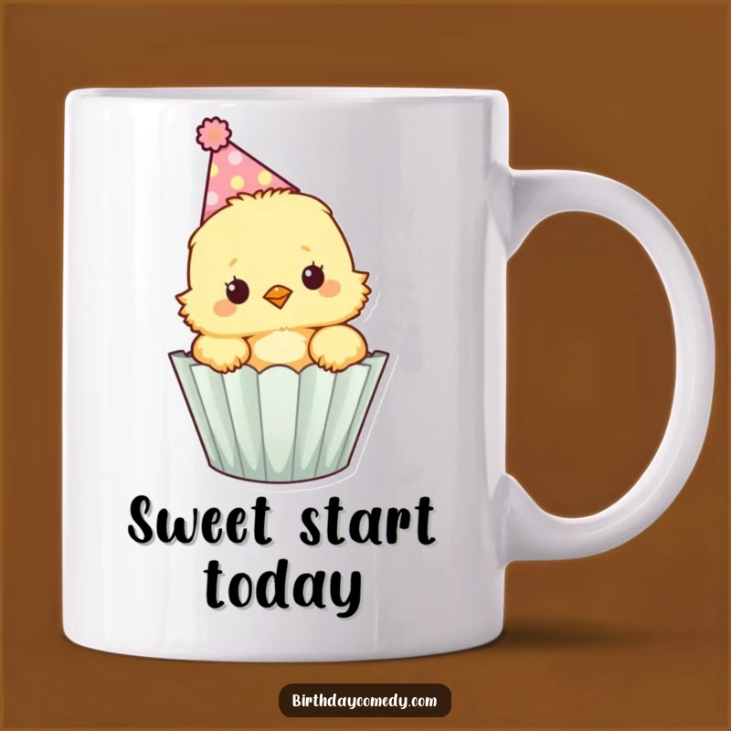 Funny Fluffy Chick Cupcake Mug - Cute Party Humor, Great Gift