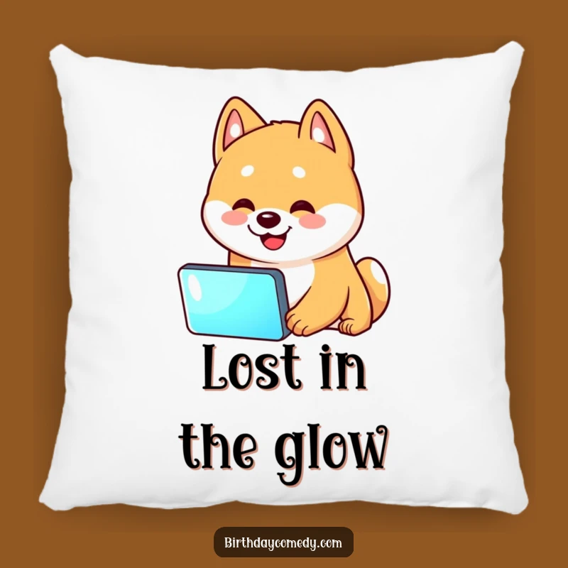 Funny Shiba Inu Screen Time Pillow - Cozy Shiba Inu Head Tilt Cushion Gift