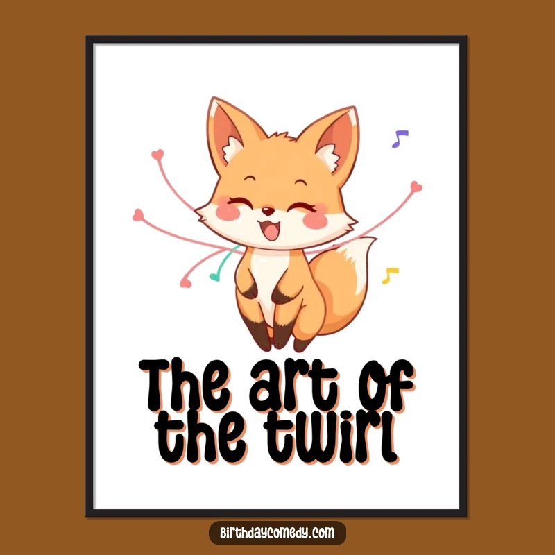 Funny Fox Streamer Twirl Digital Art: Instant Joy and Hilarious Wall Decor