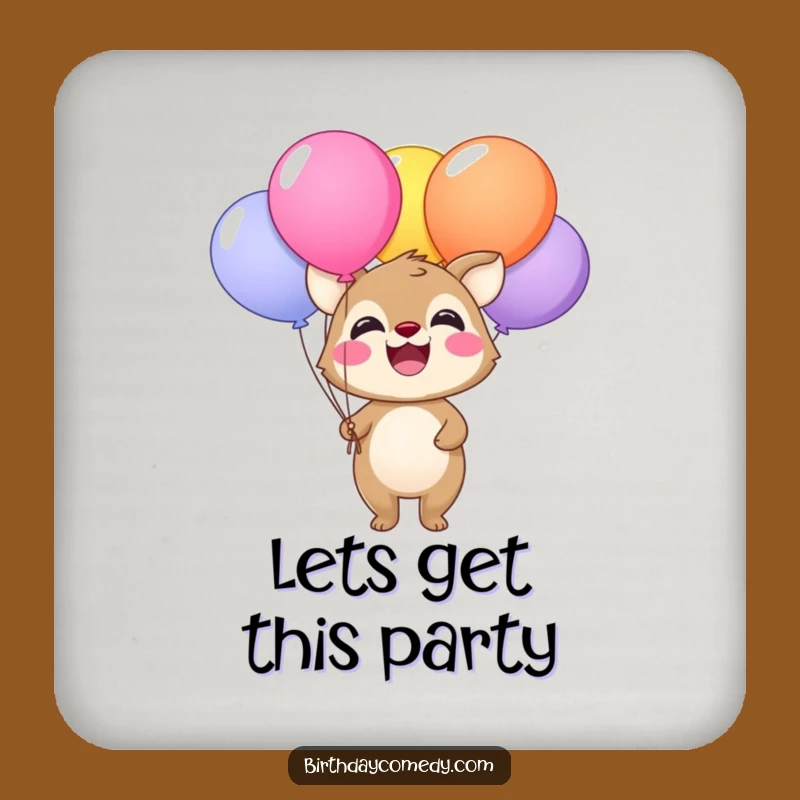 Funny Animal Balloon Drink Coaster - Protect Surfaces with Festive Flair