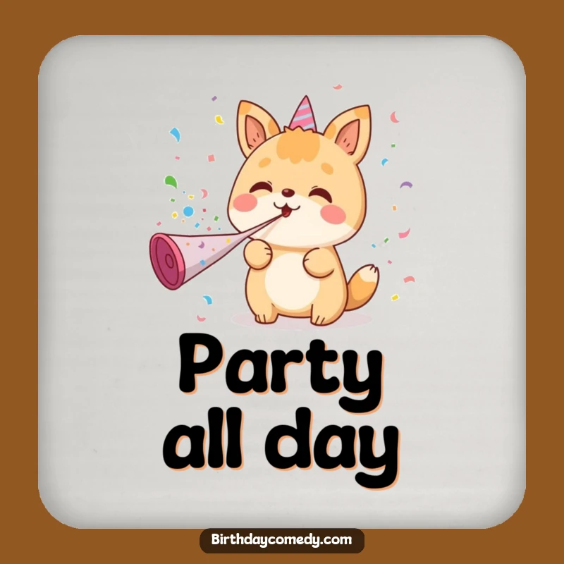 Funny Kawaii Party Animal Coaster: Hilarious Protection for Festive Surfaces