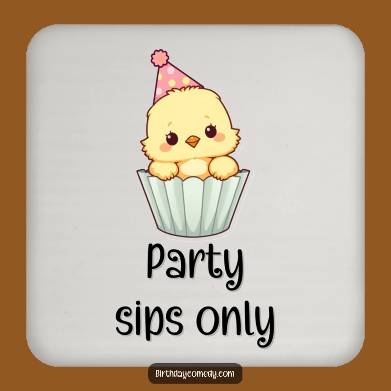 Funny Fluffy Chick Cupcake Coasters - Protect Surfaces with Party Fun