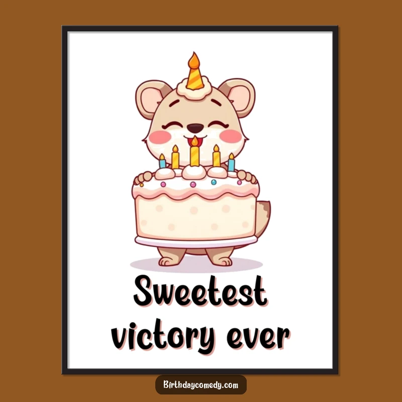 Funny Animal Birthday Cake Poster - Add Festive Cheer to Your Walls