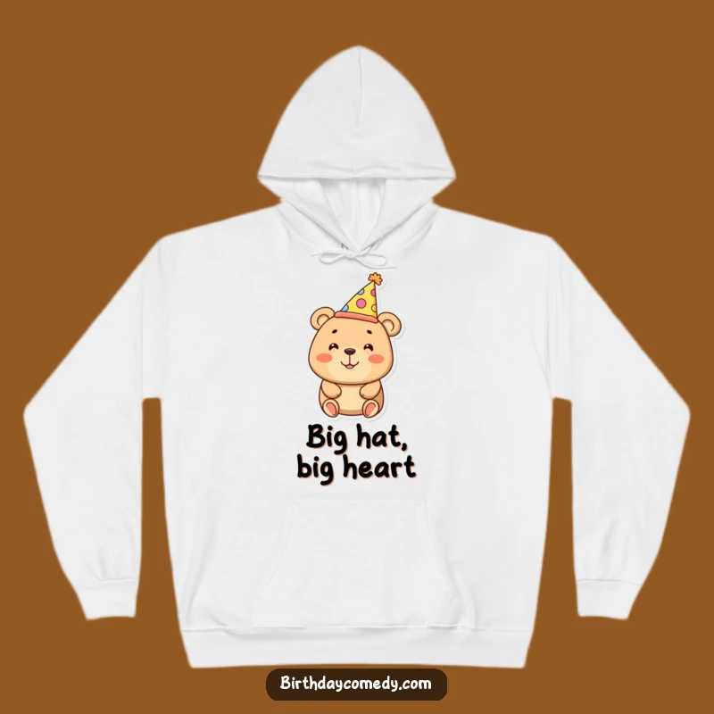 Funny Bear Hoodie - Smiling Oversized Hat, Cozy Humorous Birthday Gift