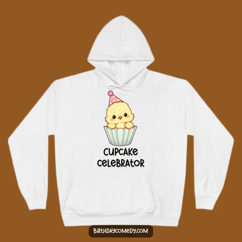 Funny Fluffy Chick Cupcake Hoodie - Cozy Party Vibes Gift
