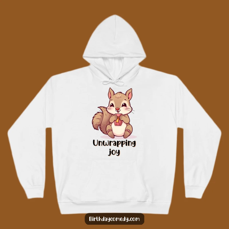 Funny Squirrel Present Hoodie - Cozy & Comical Gift-Giving Joy!