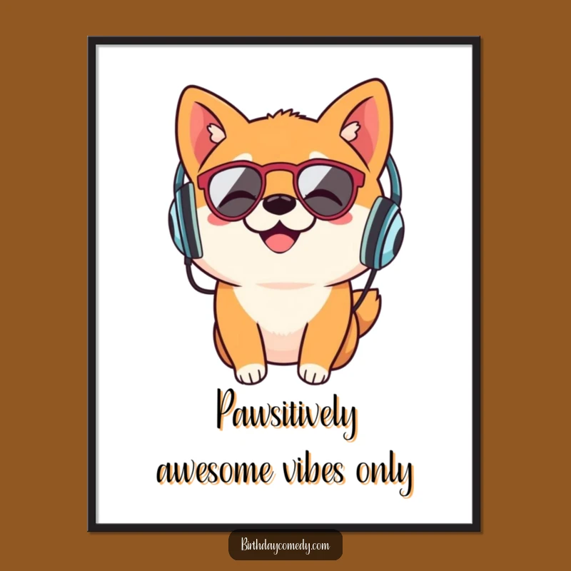 Free Printable Wall Art: Silly Shiba Inu DJing, a Funny Downloadable Dog Art Piece