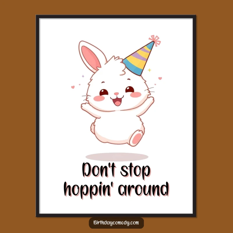 Funny Free Printable Bunny Wall Art: Gleeful Party Hop Decor