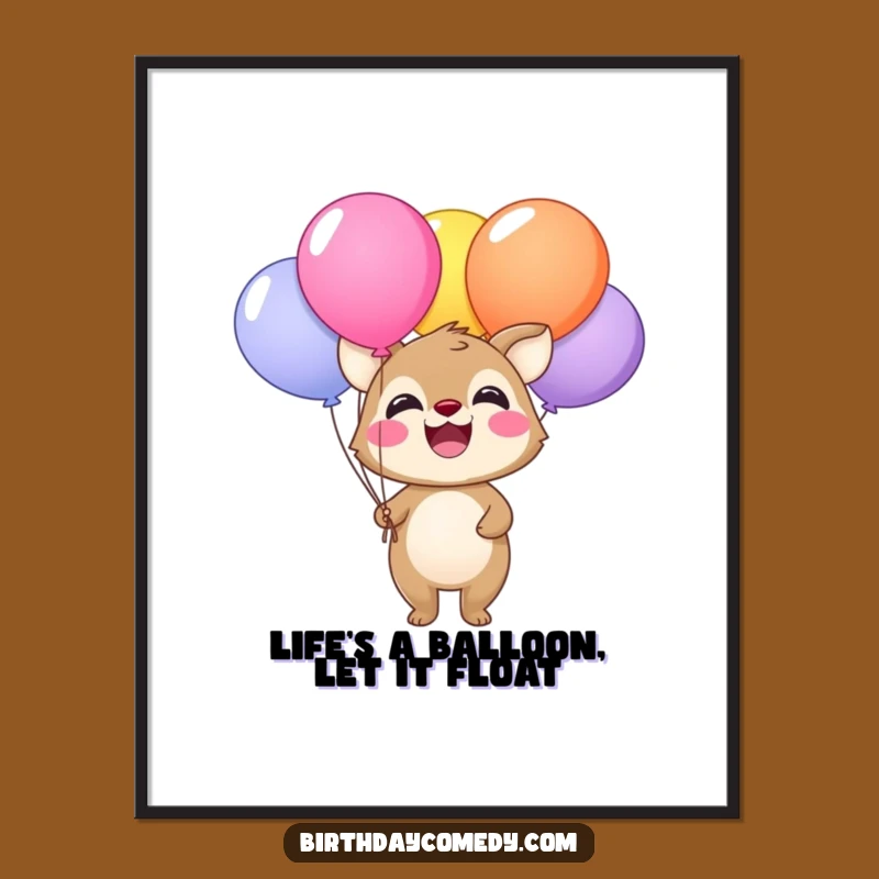 Free Printable Funny Wall Art: Smiling Animal Balloons, Hilarious Downloadable Decor