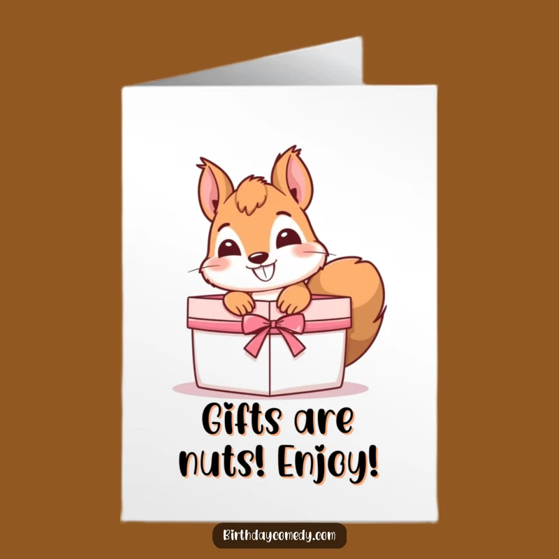 Free Printable Squirrel Birthday Card: Funny Mischievous Downloadable Gift
