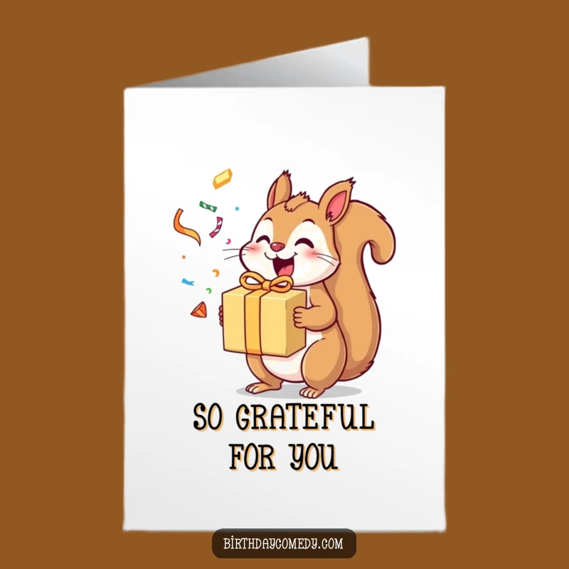 Free Printable Squirrel Thank You Card: Gift Surprise Downloadable Gratitude Expressed!