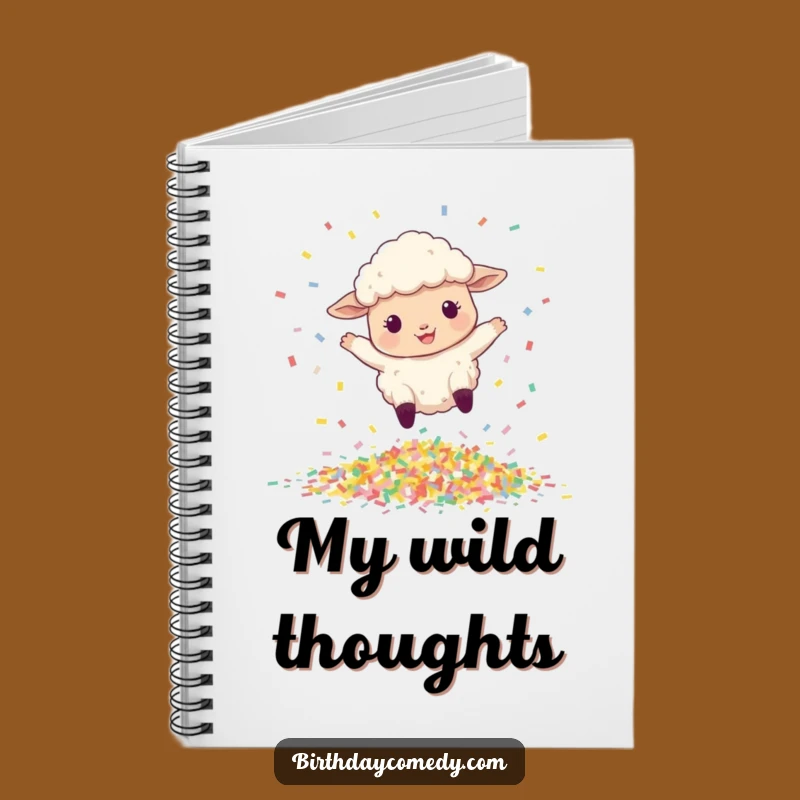 Funny Sheep Notebook: Bouncing Leaper Journal, Confetti Theme, Great Gift