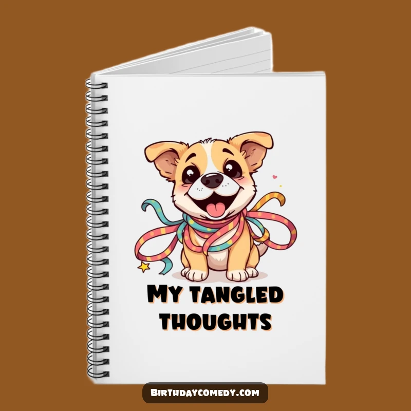 Funny Dog Ribbon Notebook: Silly Dog in Festive Ribbons Journal, Humorous Writing Gift