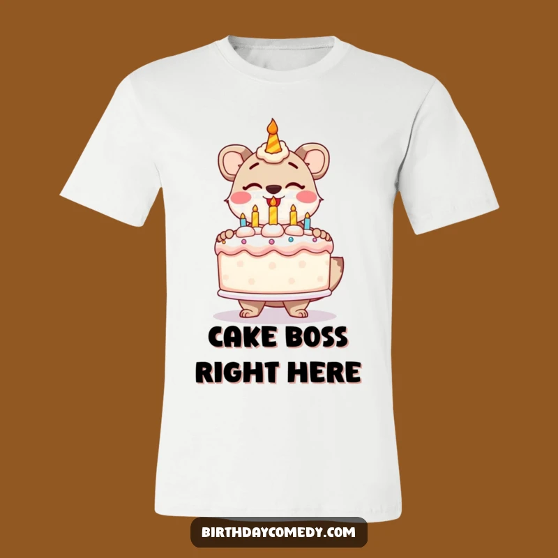 Funny Animal Birthday Cake T-Shirt - Wear Your Celebration with Joyful Humor